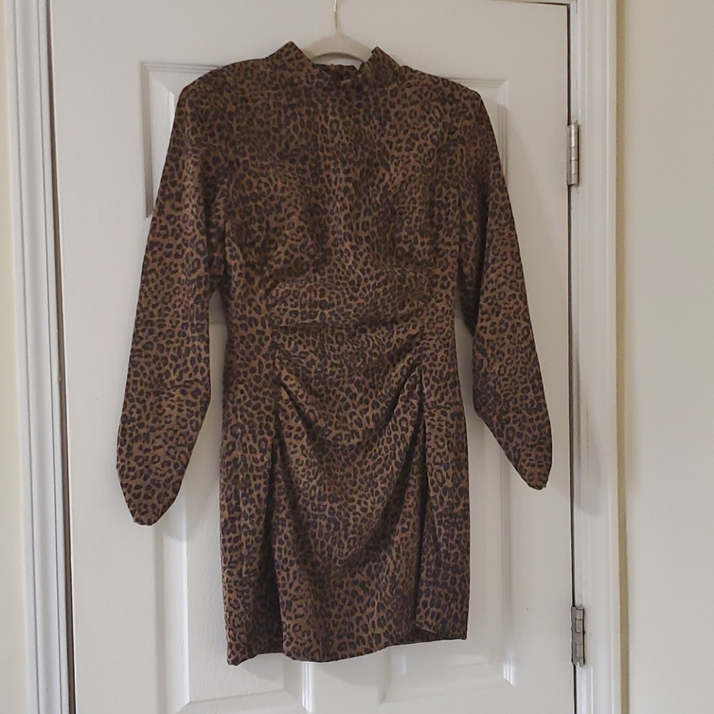Zara animal print corduroy minidress.